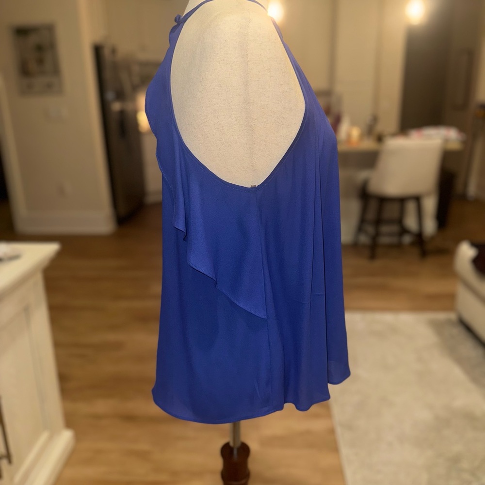 Lush Royal Blue Halter Blouse - Picture 2 of 5
